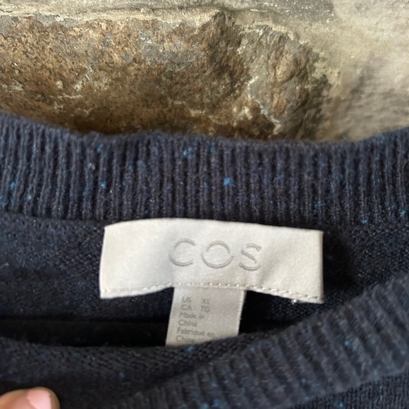 EUC COS 100% Wool Blue Sweater, XL - Picture 2 of 4